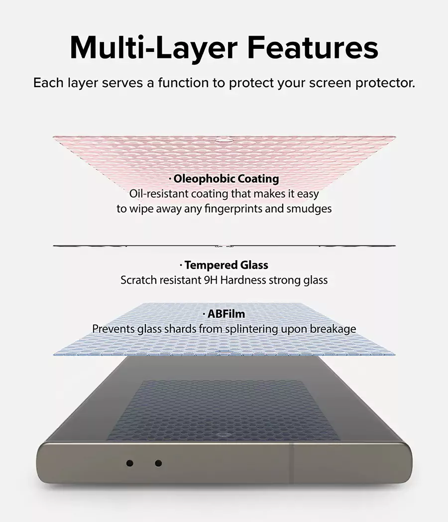 Ringke Samsung Galaxy S24 Ultra Easy Slide Tempered Glass Screen Protector (2-Pack)
